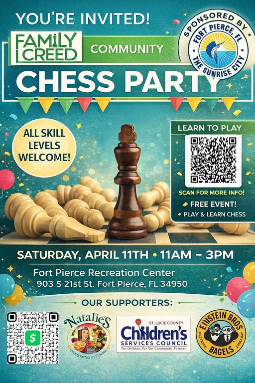 Family Creed Community Chess Party Flyer 